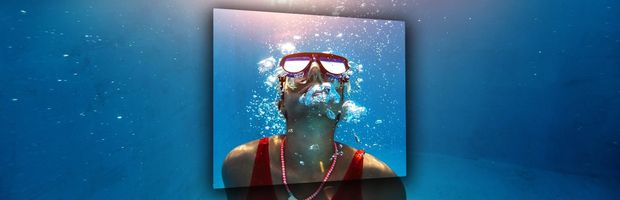 Underwater metal print photo