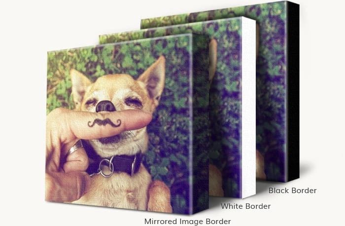 Canvas Prints with Mirrored Image Border White Border Black Border